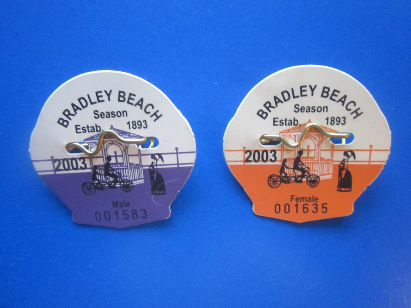 36 YEAR COLLECTION BRADLEY BEACH NEW JERSEY BEACH BADGES/TAGS eBay
