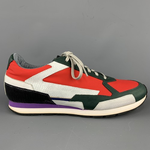 Baskets à lacets rouges RAF SIMONS taille 10 bloc de couleur rouge multicolore nylon rouge - Photo 1/7