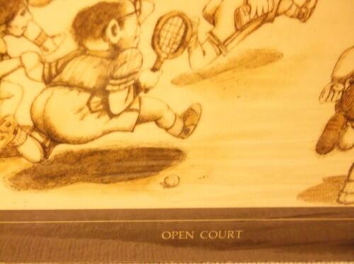 Gary Patterson Tennis Print Thought Factory Open Court Plate #767 Vintage 1980 - Bild 2 von 3