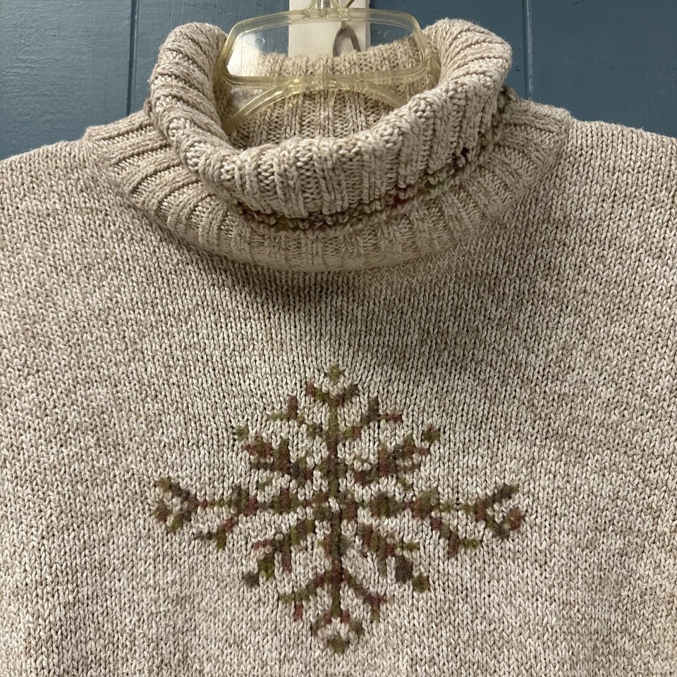 Suéter Pullover Vintage Woolrich Mujer L Beige Cuello Alto Abuela Núcleo Abuela Foto 3 de 4