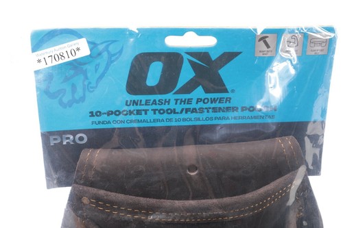 Brand New Ox Pro 10-Pocket Tool Fastener Pouch Oil Tanned Saddle Leather - Picture 5 of 5
