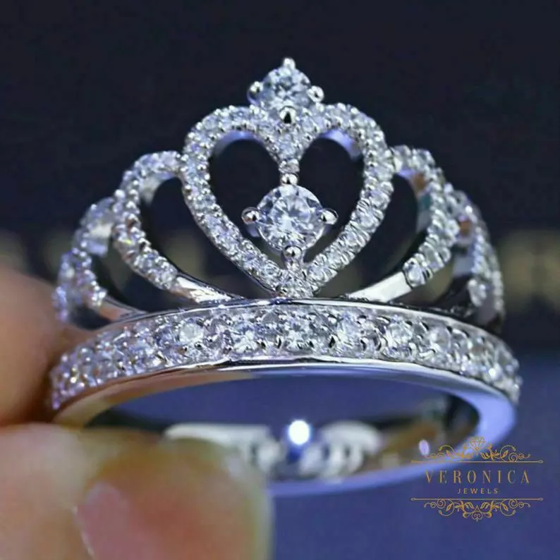 Princess crown cheap engagement rings