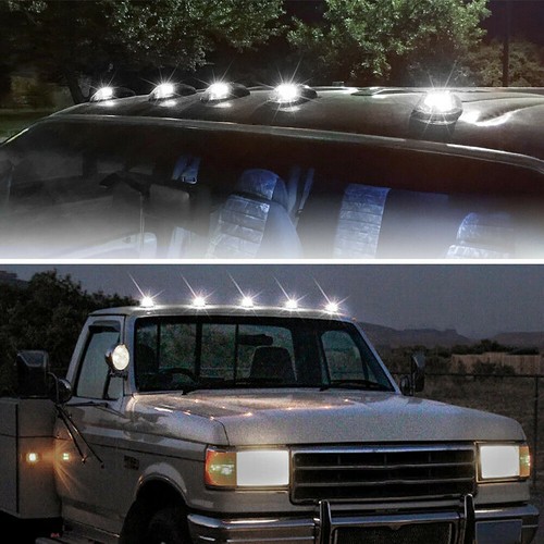 5PCS Smoked White Cab Roof Marker Lights for 03-18 Dodge Ram 1500 2500 3500 4500 - Picture 11 of 12