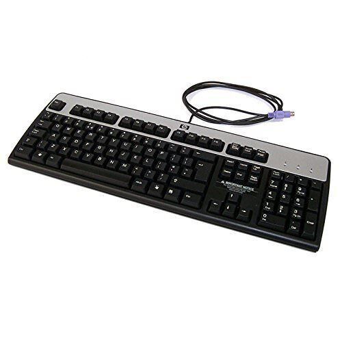 HP WIRED PS/2 BLACK AND SILVER KEYBOARD 434820-00X - NEW - Picture 1 of 6