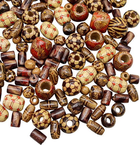 500PCS Painted Wooden Beads for Jewelry Making – African Assorted Craft New - Picture 9 of 13