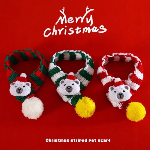 Mascota Navidad Bufanda a Rayas Rojo y Verde Lana Tejido Gato y Cachorro Cuello Cálido - Imagen 2 de 31