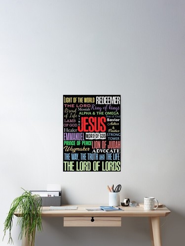 Names of God Lord Jesus Christ - Bible Verse Christian Gifts Poster No Frame - Picture 2 of 6