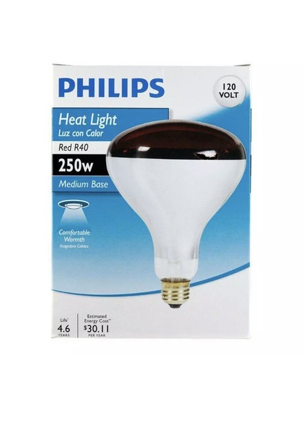 Philips 415836 Heat Lamp 250-Watt R40 Flood Light Bulb 4 
