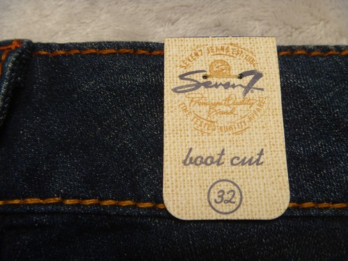 Neu mit Etikett Seven 7 Damenjeans Größe 15 32 dunkelblau Denim niedriger Bund Bootcut UVP 69 $ - Bild 9 von 11