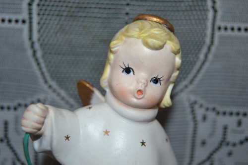 Linterna de Navidad de cerámica vintage ~ estrellas en el vestido / no funciona - Imagen 3 de 10