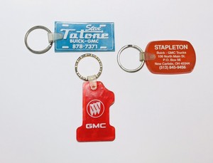 Vintage-GMC-Keychain-Lot-Of-3-Colors-Translucent-Number-1-Buick-Trucks