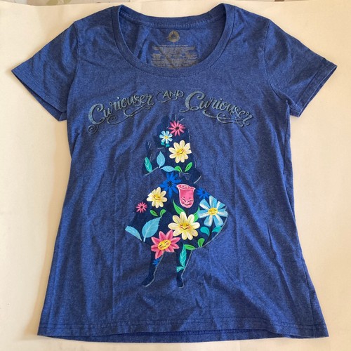 Vintage Disney Alice in Wonderland Womens T Shirt Size L Large Curious Curiouser - Picture 2 of 15