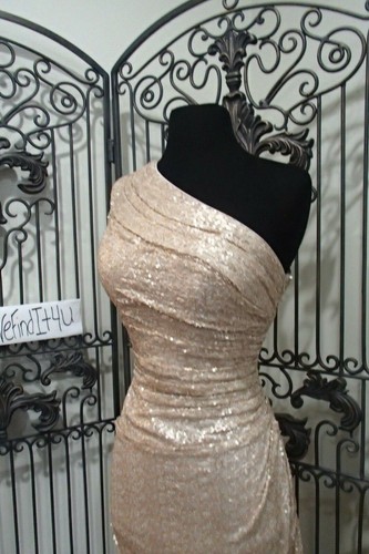 Q9 BILL LEVKOFF 1265 ROSE SEQUIN SZ 8 $239 PROM FORMAL BRIDESMAIDS GOWN - Picture 4 of 8