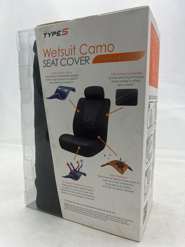 Funda de asiento de traje de neopreno camuflada negra accesorios tipo S - Imagen 1 de 2