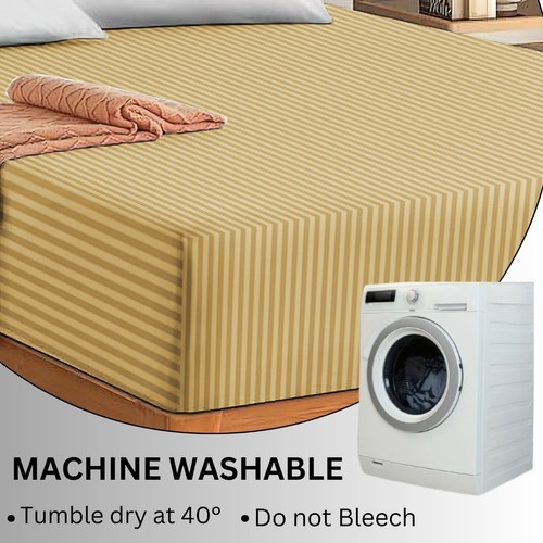 Ägyptische P Baumwolle Spannbettlaken Streifen Extra Tief 30CM Bettwäsche Double King Size - Bild 52 von 67