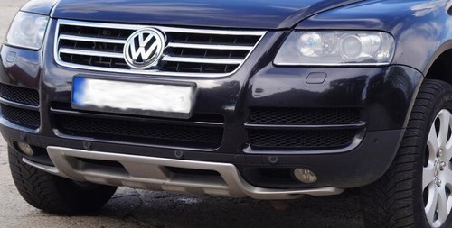 Labio de alerón para VW Touareg 7L W12 labio alerón delantero alerón difusor enfoque  - Imagen 1 de 2