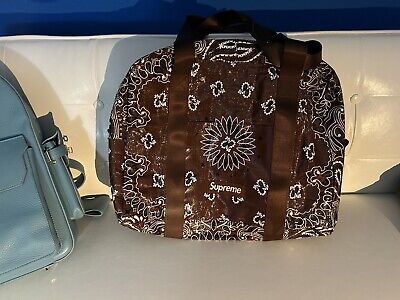 Supreme Bandana Tarp Large Duffel Bag Brown Paisley Preme Supreme Bandana Tarp Large Duffel Bag Brown Paisley Preme