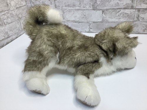 Folkmanis Wolf Hand Puppet Husky Blue Eyes Full body Realistic Brown White Rare - Picture 4 of 10