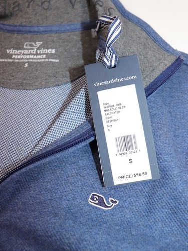 Camisa Pullover VINEYARD VINES Talla S Para Hombre Azul PERFORMANCE 1/2 Cremallera Simulada NUEVA $98 - Imagen 3 de 8