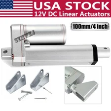 Heavy Duty 4" Stroke 100mm Linear Actuator Auto Lift 1500N 12V Motor W/ Brackets