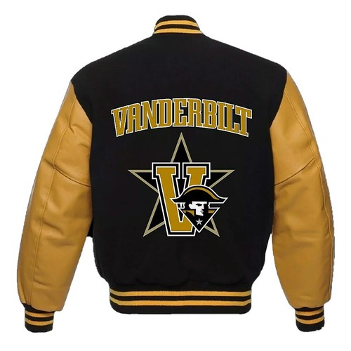Letterman Vanderbilt University Black and Gold Varsity Jacket - Picture 2 of 4