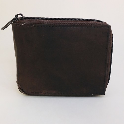 Lot Of 2 Mens Bi-fold Zipper Around Leather Wallet colors Black & Dark Brown - Picture 8 of 11