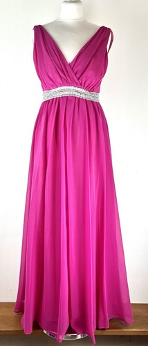 Vintage 1960s Pink Maxi Dress Size U.K. 10 Glamour Party Cocktail Floaty - Picture 2 of 7
