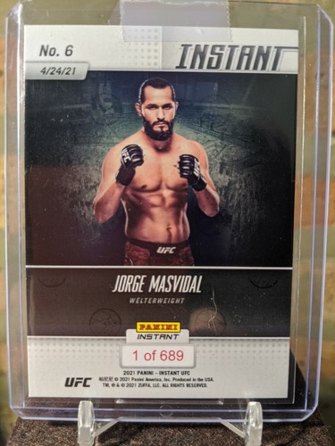2021 Panini Instant UFC #6 Jorge Masvidal /689 - Picture 2 of 2