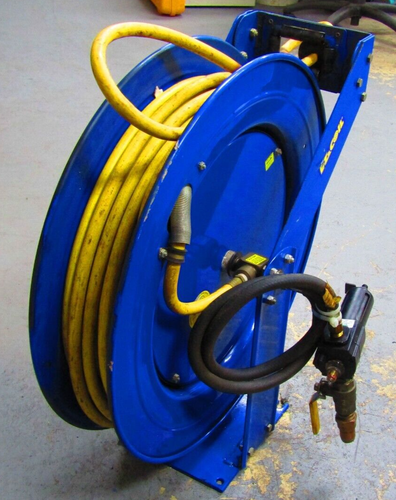 🤓 COXREELS HOSE REEL SPRING RETURN 75 FT W/SPEEDAIR LUBRICATOR EZ-TSH-375-YP - Picture 7 of 9