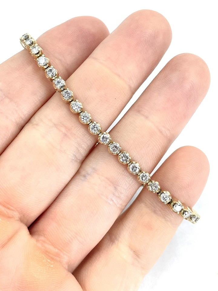 3ct Diamond 14k Yellow Gold Tennis Bracelet eBay