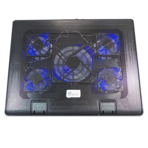 Notebook Kühler S500 Schwarz Laptop Cooling Pad 5x Lüfter 5xblaue LED 10"-17" - Bild 6 von 7