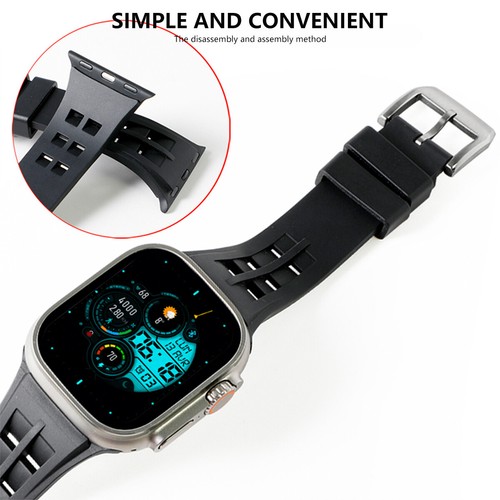 Silicone Band For Apple Watch Ultra2 49mm 9 8 7 6 5 4 SE 42/44/45mm Rubber Strap - Picture 7 of 22