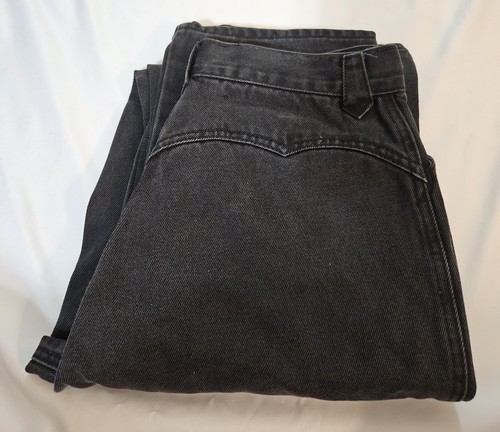 Pantalones de mezclilla de colección para mujer LAWMAN occidentales negros mamá calce superior talla 7 26x35 - Imagen 2 de 6
