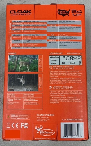 WILDGAME INNOVATIONS 24MP CLOAK LIGHTSOUT TRAIL CAMERA 75FT RANGE K24B20W26-21 - Picture 2 of 3
