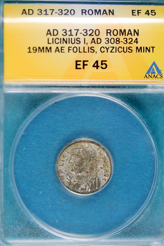 AD317-320 ANACS EF45 Roman Licinius I Cyzicus Mint!! #B7669