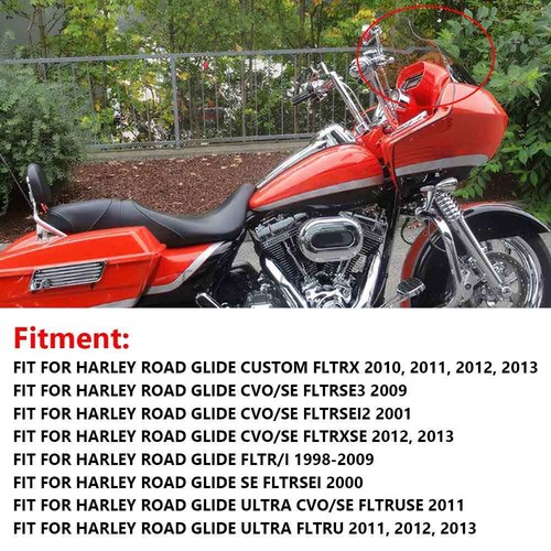 12.5" Windshield Windscreen Tea Smoke for Harley Touring Road Glide FLTR 98-13 - Picture 6 of 18