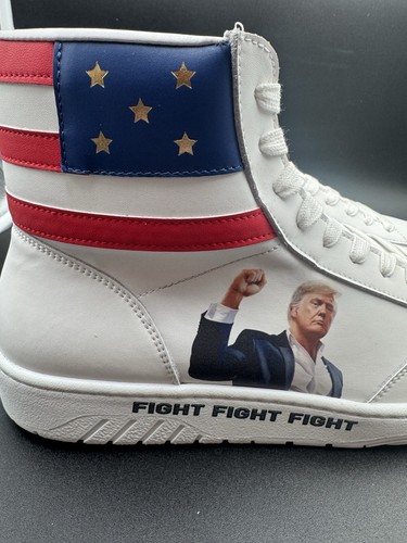 Donald Trump FIGHT FIGHT FIGHT High Top Sneaker | Größe 13 LE5000 SCHNELLER VERSAND - Bild 7 von 10
