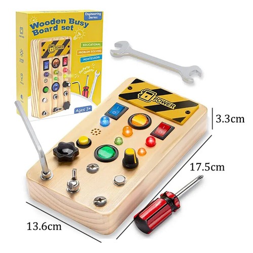 Board Sensory Toys Wooden with LED Light Switch Control Board Children Games Hot - Picture 29 of 33