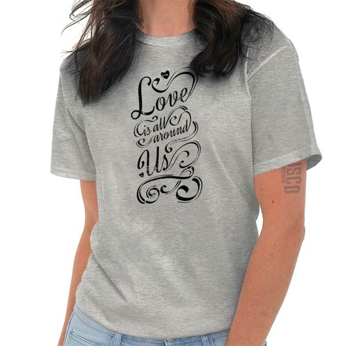 Love Inspirational Positive Saying Quotes Womens Crewneck T Shirt Tees Tops - Picture 10 of 10