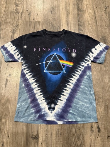 Vintage 2005 Liquid Blue Pink Floyd Dark Side Of The Moon Tie Dye T-Shirt Small