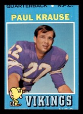 1971 Topps Football #158 Paul Krause VG *d3