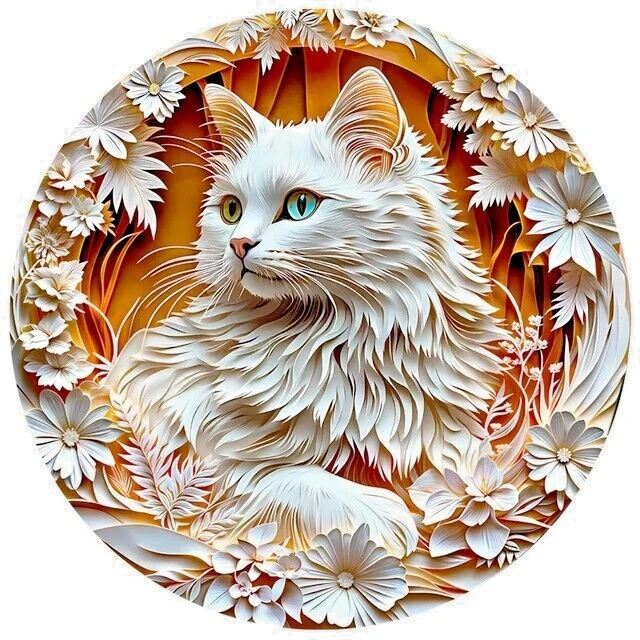 Rompecabezas de madera gato real blanco (mejor regalo) Foto 2 de 4