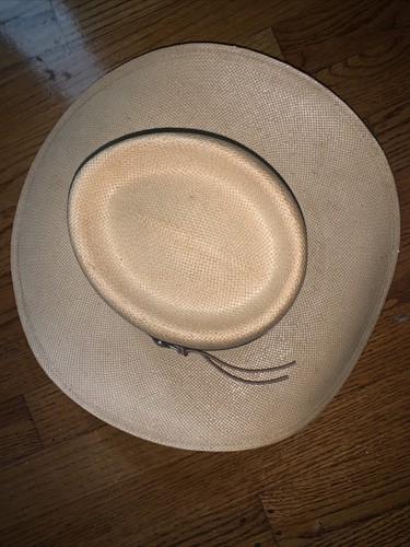 Vintage Strohlederband Akzent Cowboy Cowgirl Stetson Hut Größe SMALL ❤️tb - Bild 10 von 11