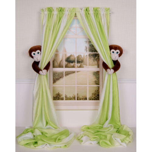 CURTAIN CRITTERS DESIGNER NURSERY KIDS ROOM MONKEY CURTAIN TIEBACK HOLDBACK SET! - Picture 1 of 3