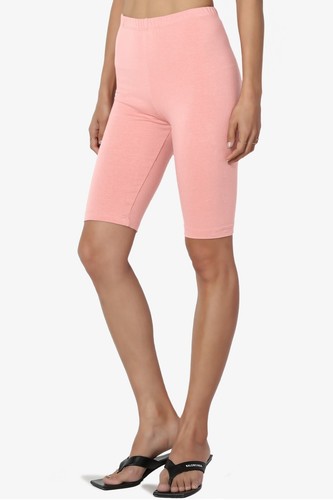 TheMogan S~3X Stretch Cotton Span High Waist Above Knee Bermuda Shorts Leggings - Picture 114 of 237