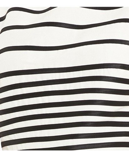 Halston Heritage Sz 2 Cap Sleeve Black Satin Striped Formal Dress NWT $445 NEW - Picture 5 of 24