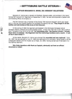 Benjamin R Jenne 5th Vermont Cut Signature from Document Civil War, Vermont Brig