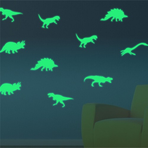 9Pcs Glow in the Dark Luminous Dinosaur Sticker Kid Room Wall Art Decoration .of - Picture 3 of 6