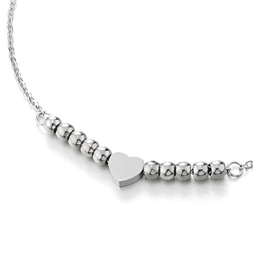 FLORAY HERZ FUßKETTCHEN SILBER KETTE EDELSTAHL FUß SCHMUCK KUGEL FUßKETTE - Bild 3 von 5