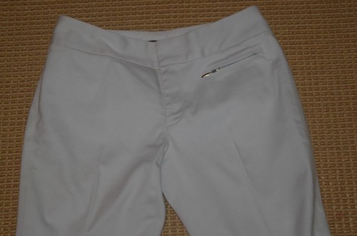 Pantalón para mujer BANANA REPUBLIC blanco elástico algodón ""Martin"" talla 2 - Imagen 2 de 7